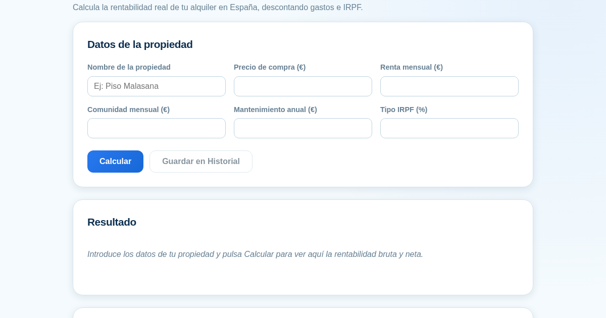 Rentabilidad Alquiler